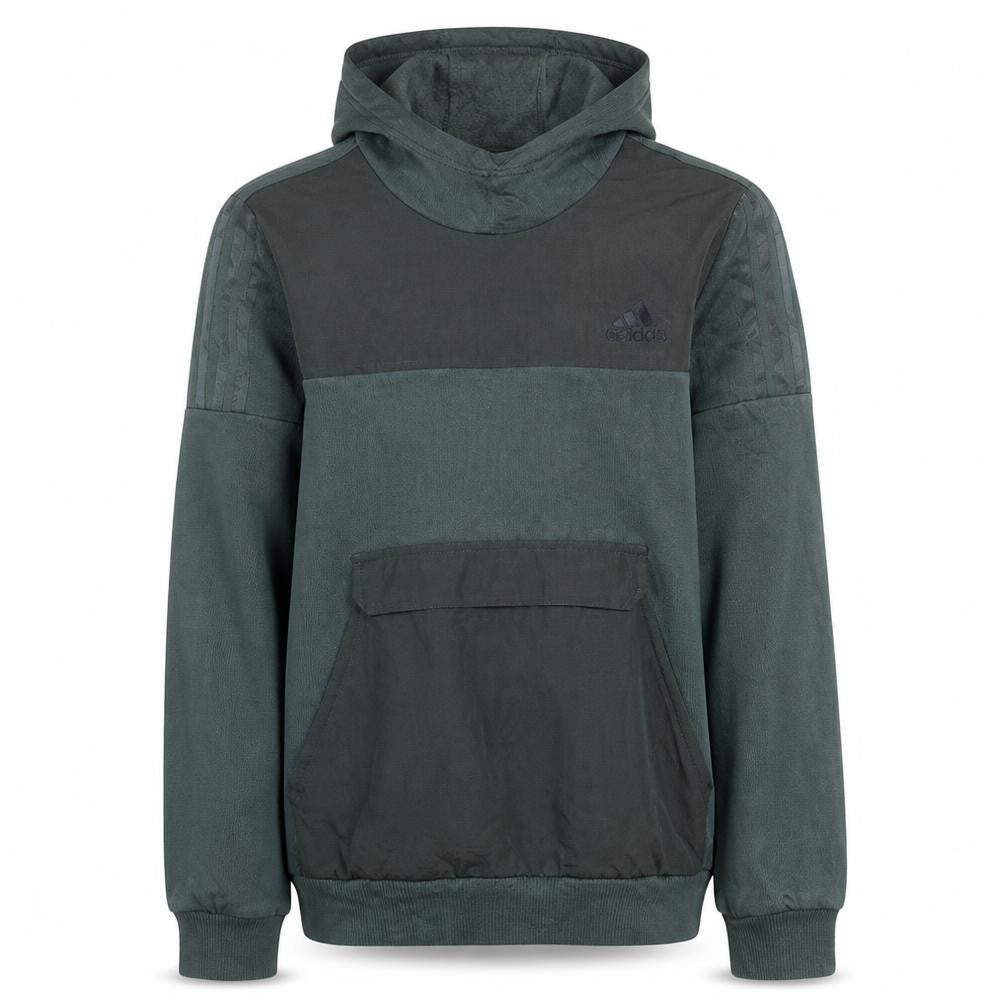 Adidas Boys Green Pullover Hoodie 13-14 Years Fleece Regular Fit