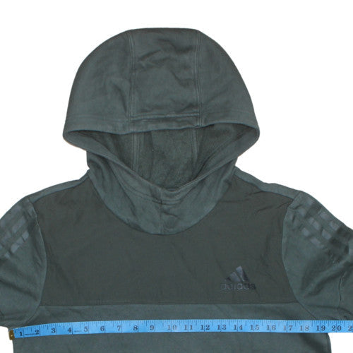 Adidas Boys Green Pullover Hoodie 13-14 Years Fleece Regular Fit