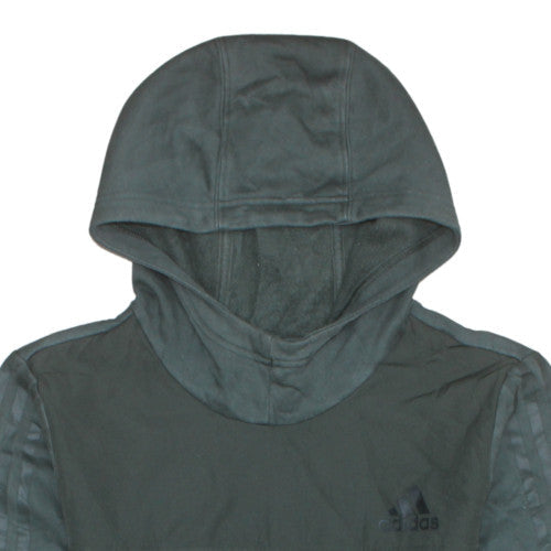 Adidas Boys Green Pullover Hoodie 13-14 Years Fleece Regular Fit
