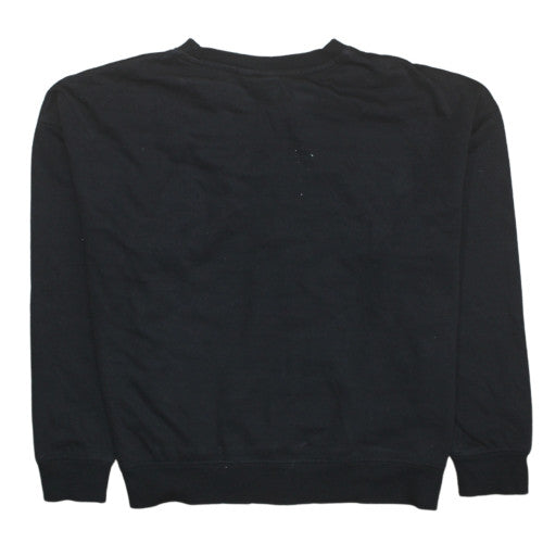 Disney Women Black Glitter Logo Pullover Sweatshirt Size L 14/16