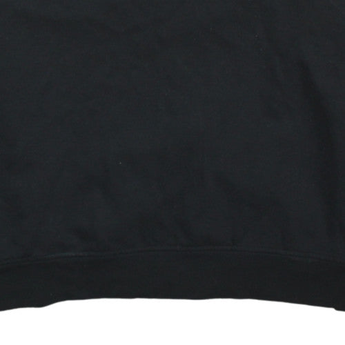 Disney Women Black Glitter Logo Pullover Sweatshirt Size L 14/16