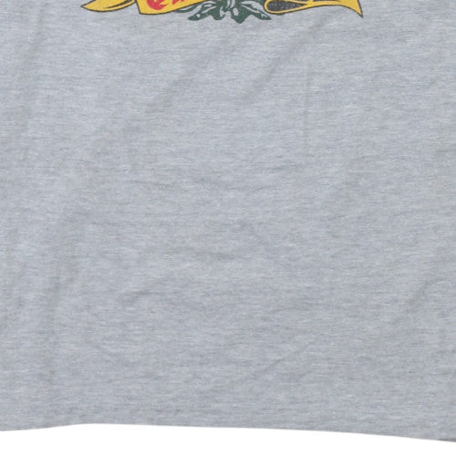 Champion Men's Grey Graphic Print Crew Neck T-Shirt Medium