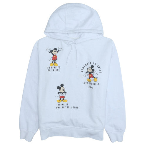 Disney Womens White Mickey Mouse Pullover Hoodie Size M