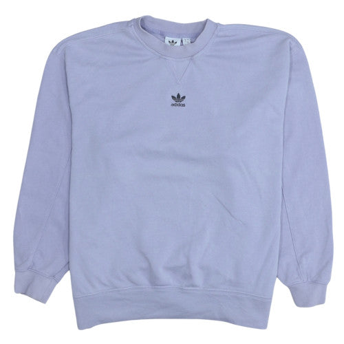 Adidas Women’s Lilac Crew Neck Sweatshirt UK 8 Cotton Logo Jumper