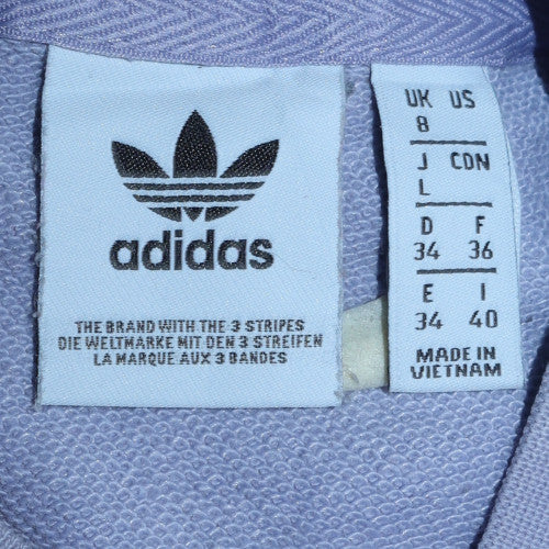 Adidas Women’s Lilac Crew Neck Sweatshirt UK 8 Cotton Logo Jumper