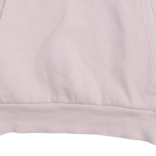 Fila Women Pink Pullover Hoodie Black Logo Cotton Blend Size L
