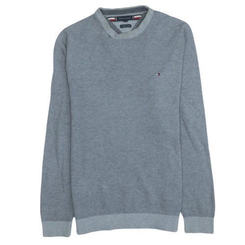 Tommy Hilfiger Men's Grey Cotton Crew Neck Jumper M