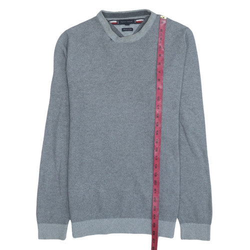 Tommy Hilfiger Men's Grey Cotton Crew Neck Jumper M