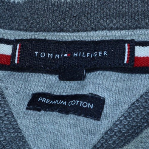 Tommy Hilfiger Men's Grey Cotton Crew Neck Jumper M