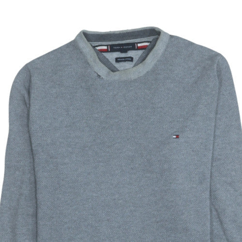 Tommy Hilfiger Men's Grey Cotton Crew Neck Jumper M