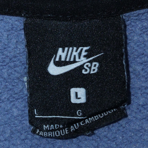 Nike SB Men's Blue Crew Neck Sweatshirt L Cotton Blend Pullover