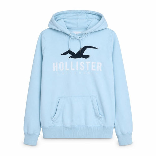 Hollister Women Light Blue Pullover Hoodie XS Cotton Blend