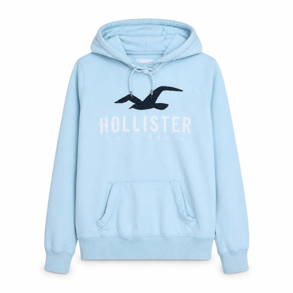 Hollister Women Light Blue Pullover Hoodie XS Cotton Blend