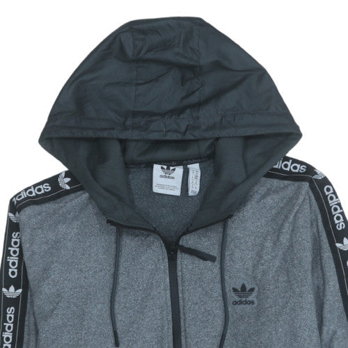 Adidas Mens Grey Full Zip Hoodie M Sportswear Hooded Sweatshirt