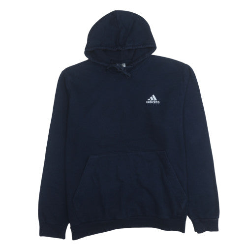 Adidas Mens Navy Blue Pullover Hoodie XL Fleece Cotton Blend