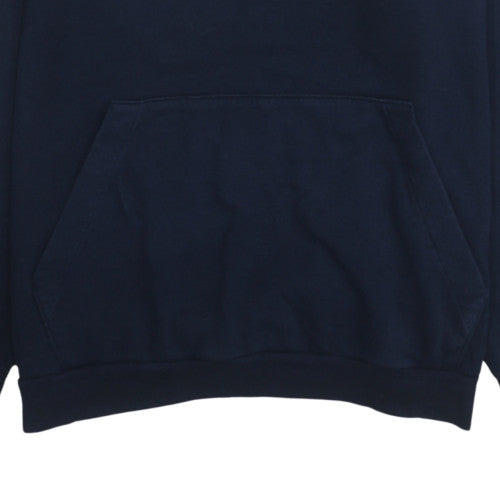 Adidas Mens Navy Blue Pullover Hoodie XL Fleece Cotton Blend