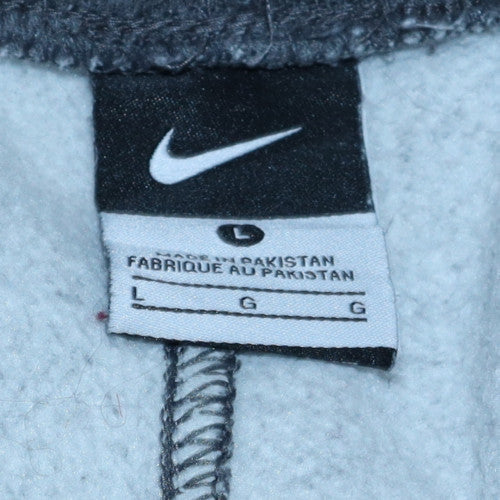 Nike Men's Grey Fleece Sweatpants L Regular Fit Activewear Trousers