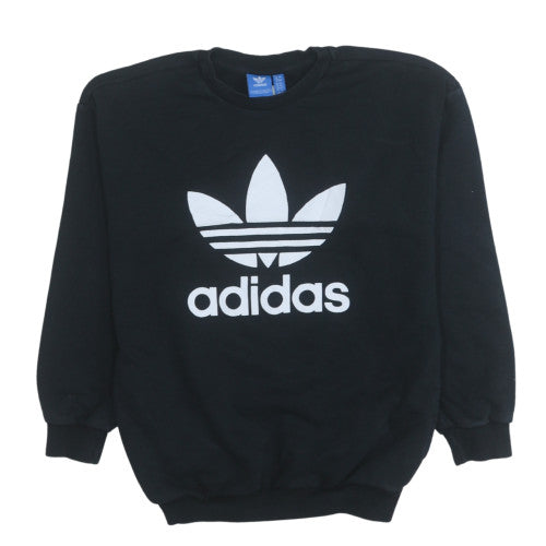 Adidas Women Black Size 8 Pullover Crew Neck Sweatshirt