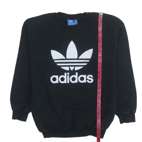 Adidas Women Black Size 8 Pullover Crew Neck Sweatshirt