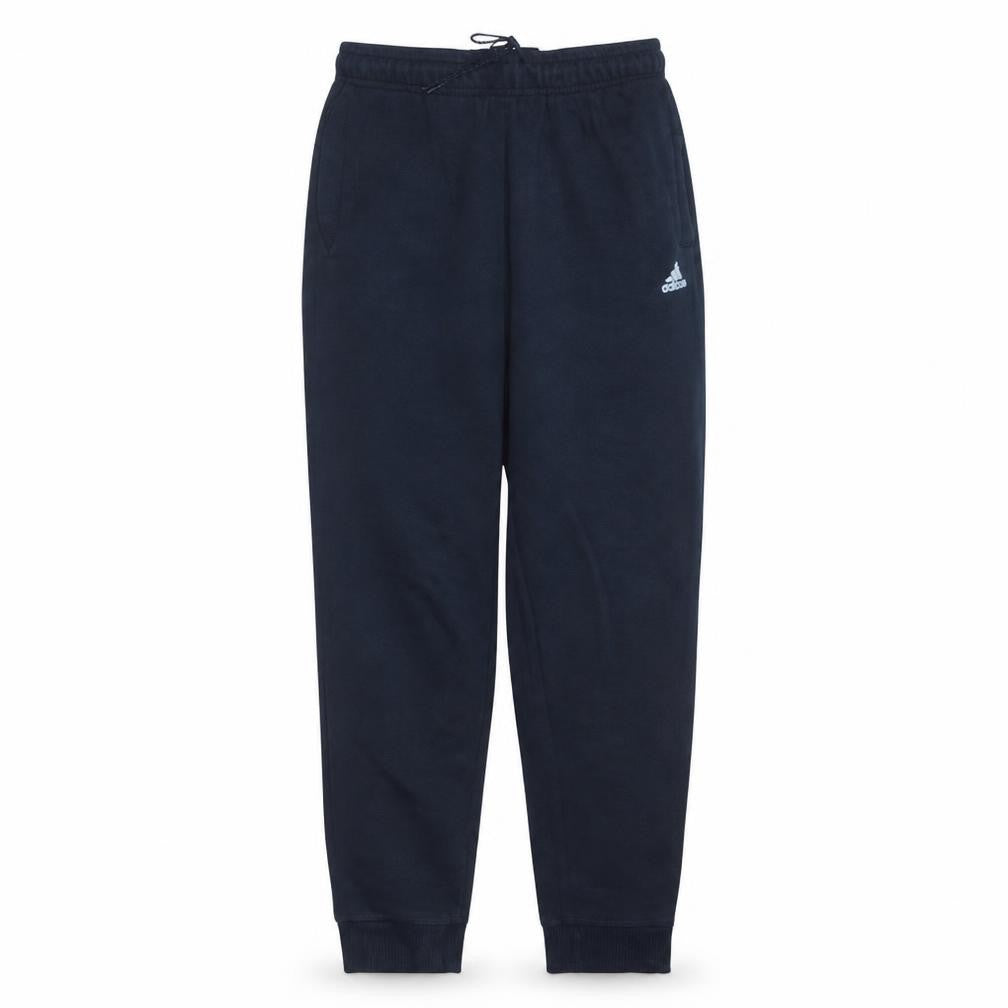 Front view of Adidas Men Black Jogger Sweatpants S Elastic Waist Fleece Lined