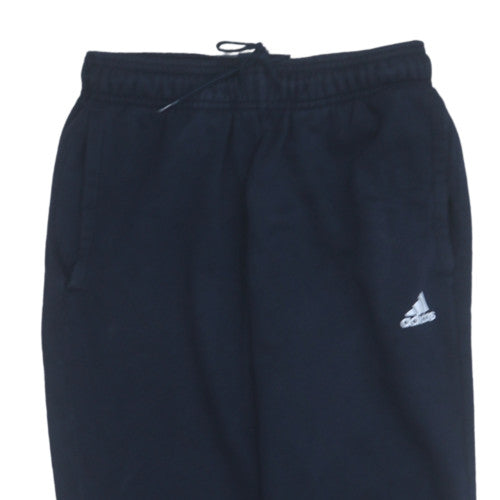 Adidas Men Black Jogger Sweatpants S Elastic Waist Fleece Lined