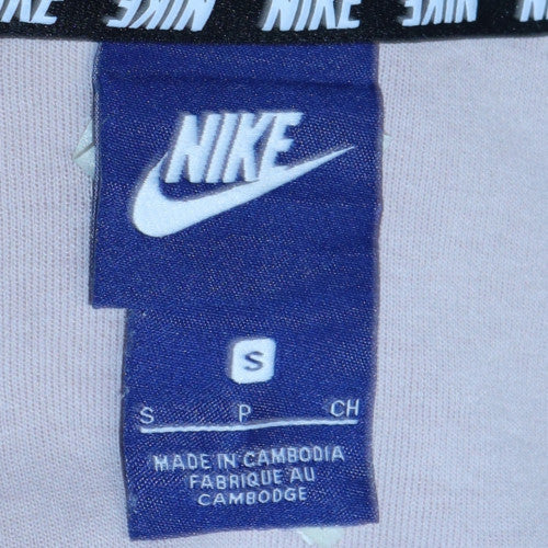 Nike Women's Beige Full Zip Hoodie Small - Cotton Blend Sweatshirt