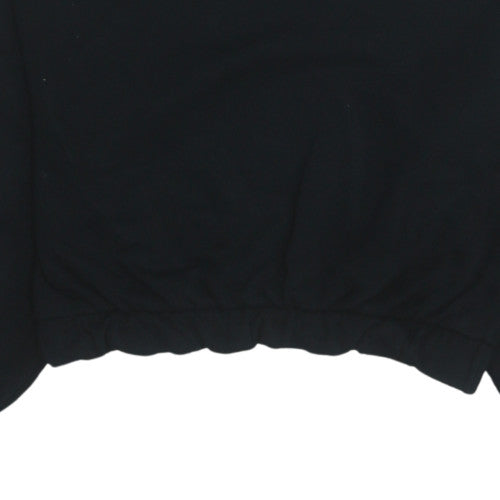 Zara Women Black Pullover Sweatshirt Size M Crew Neck Long Sleeve