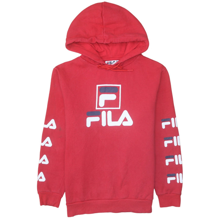 Fila Women’s Red Pullover Hoodie Size 10 Logo Print Sweatshirt