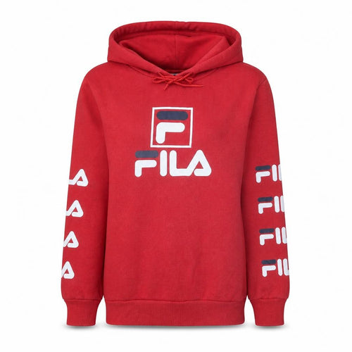 Fila Women’s Red Pullover Hoodie Size 10 Logo Print Sweatshirt