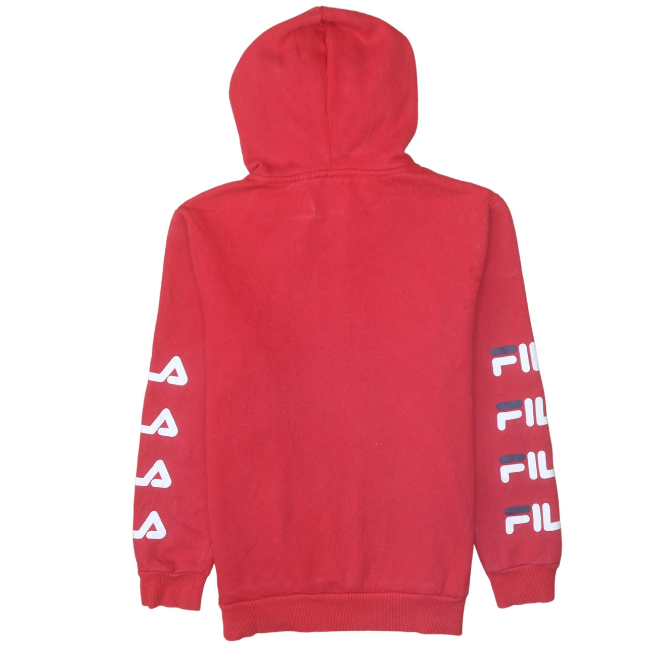 Fila Women’s Red Pullover Hoodie Size 10 Logo Print Sweatshirt