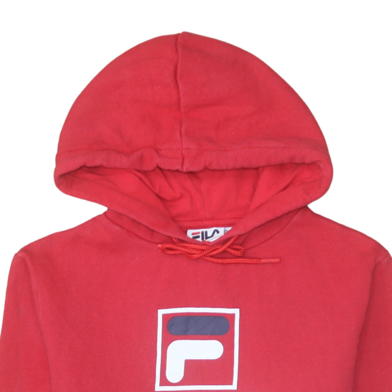 Fila Women’s Red Pullover Hoodie Size 10 Logo Print Sweatshirt
