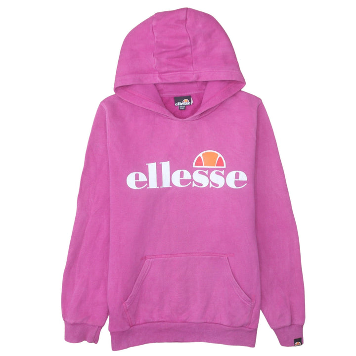 Ellesse Girls Pink Pullover Hoodie 13-14 Years Cotton Blend Logo Sweatshirt