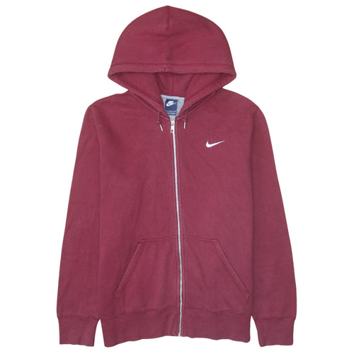 Nike Men's Red Full Zip Hoodie Size L Fleece Sweatshirt