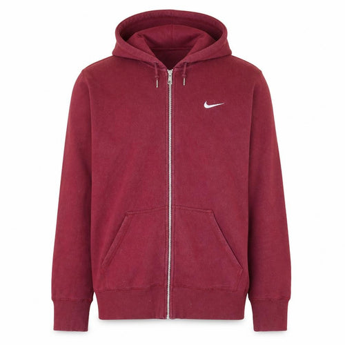 Nike Men's Red Full Zip Hoodie Size L Fleece Sweatshirt