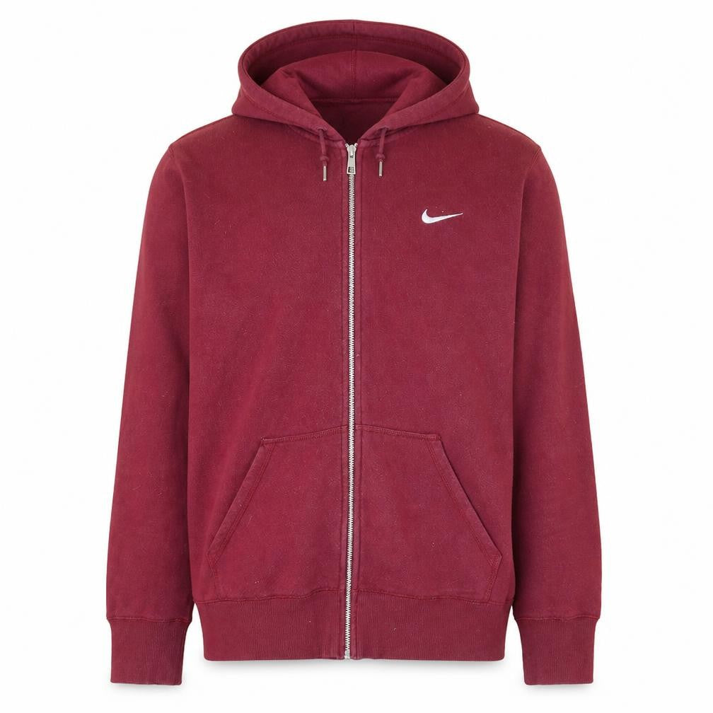 Nike Men's Red Full Zip Hoodie Size L Fleece Sweatshirt