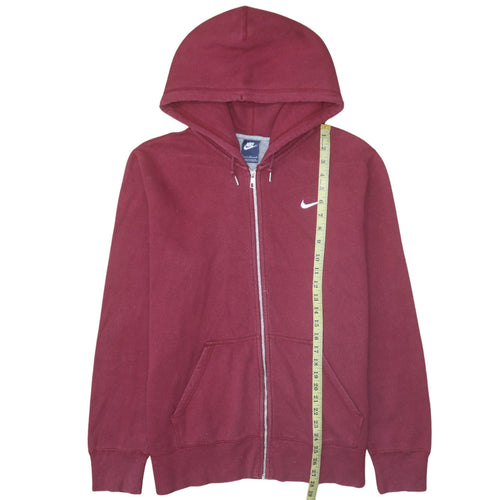 Nike Men's Red Full Zip Hoodie Size L Fleece Sweatshirt