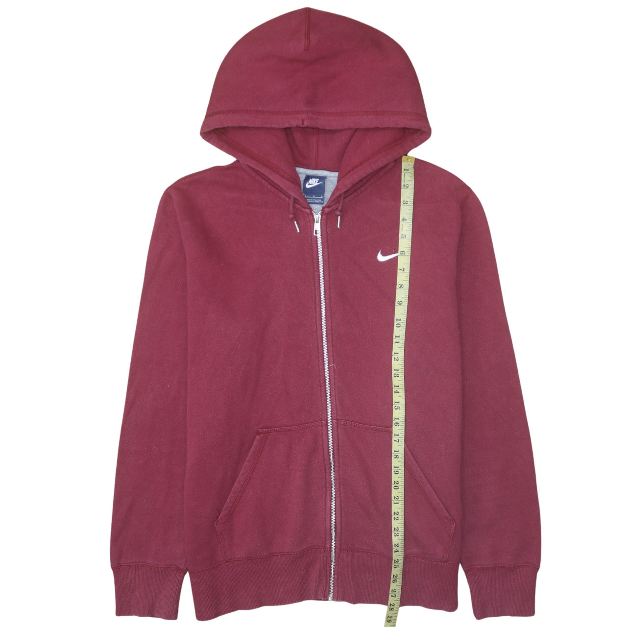Nike Men's Red Full Zip Hoodie Size L Fleece Sweatshirt