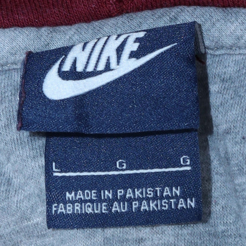 Nike Men's Red Full Zip Hoodie Size L Fleece Sweatshirt