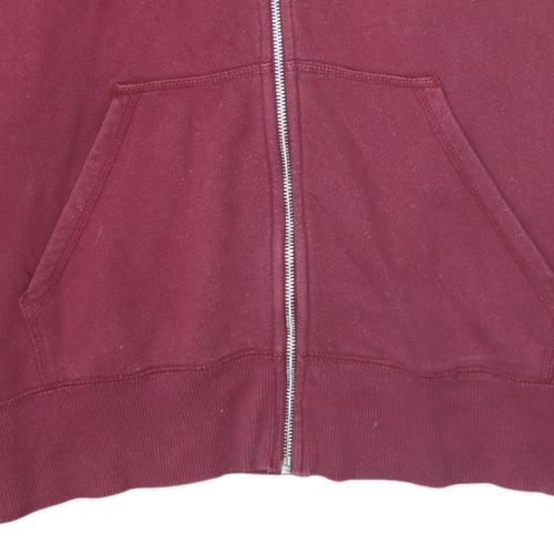 Nike Men's Red Full Zip Hoodie Size L Fleece Sweatshirt