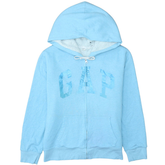 GAP Women Blue Full Zip Hoodie XL Sherpa Lined Cotton Blend