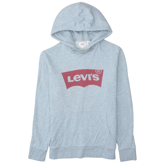 Levi's Men's Grey Pullover Hoodie M Logo Graphic Sweatshirt