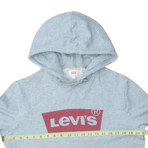 Levi's Men's Grey Pullover Hoodie M Logo Graphic Sweatshirt