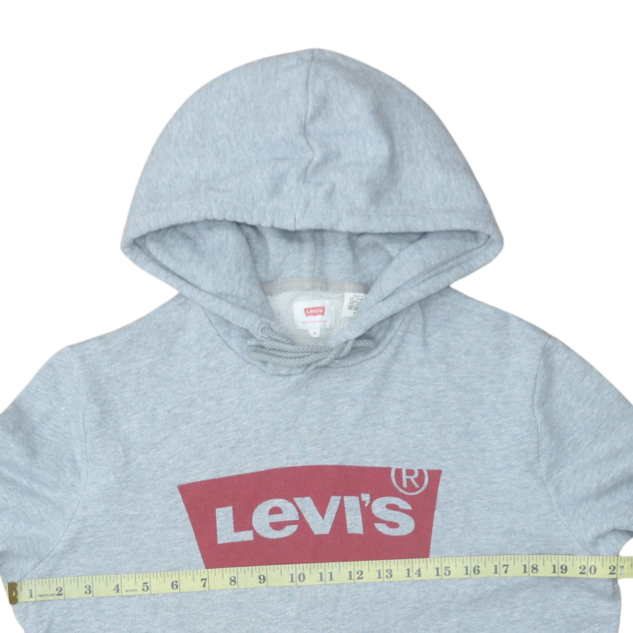 Levi's Men's Grey Pullover Hoodie M Logo Graphic Sweatshirt