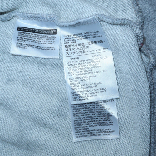 Levi's Men's Grey Pullover Hoodie M Logo Graphic Sweatshirt