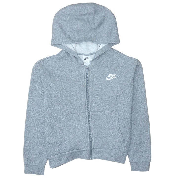 Nike Boys Grey Full Zip Hoodie XL 156-166cm Cotton Blend Fleece