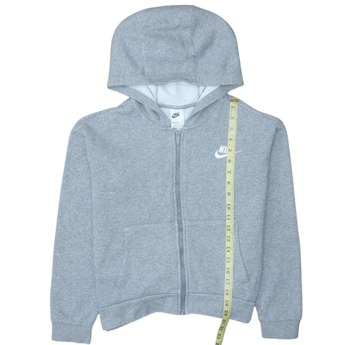 Nike Boys Grey Full Zip Hoodie XL 156-166cm Cotton Blend Fleece