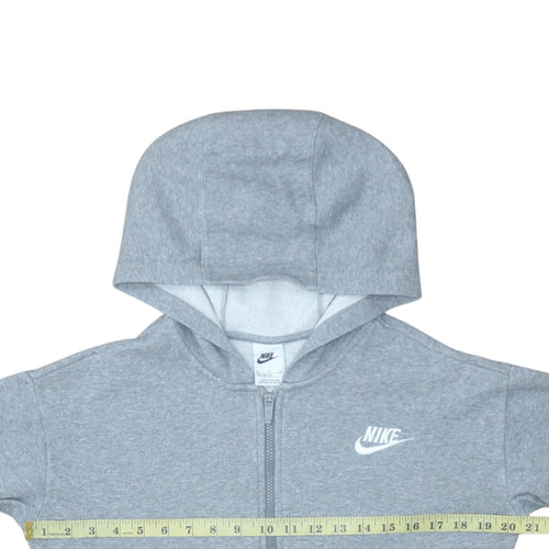 Nike Boys Grey Full Zip Hoodie XL 156-166cm Cotton Blend Fleece