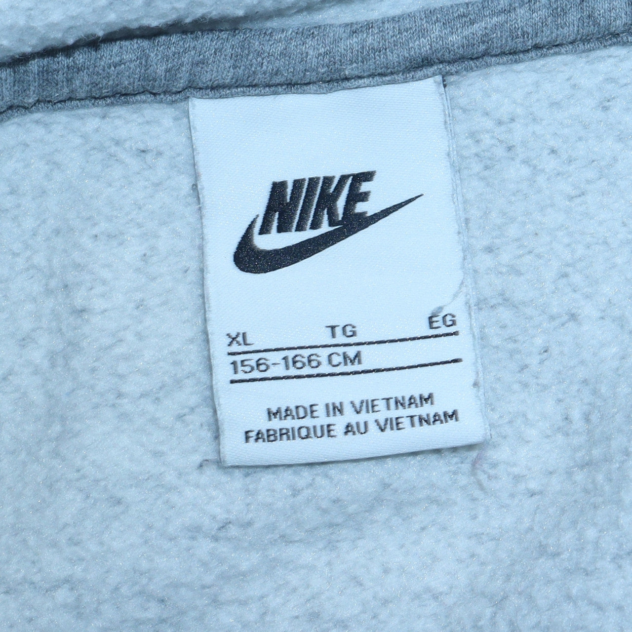 Nike Boys Grey Full Zip Hoodie XL 156-166cm Cotton Blend Fleece