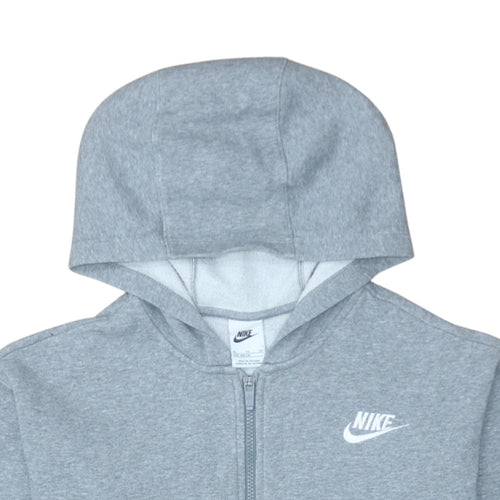 Nike Boys Grey Full Zip Hoodie XL 156-166cm Cotton Blend Fleece