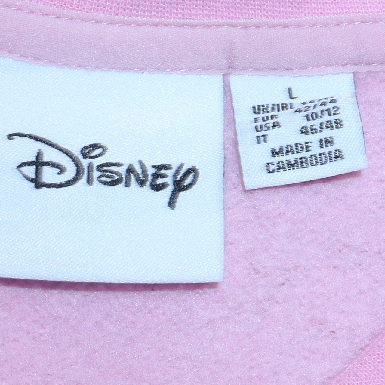 Disney Women Pink Minnie Mouse Pullover Sweatshirt L 14 Cotton
